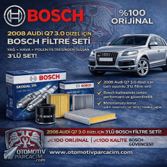 2008 AUDİ Q7 DİZEL3.0  (CASA MOTOR) PERİYODİK BAKIM SETİ  BOSCH MARKA   ( Hava, Yağ ve Polen Filtre Set )