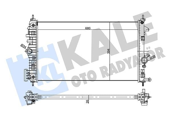 Opel İnsignia 1.6 / 2.0 Su Radyatörü Kale Marka 13437347