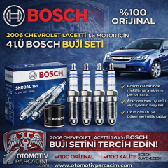 2006 CHEVROLET LACETTİ  1.6 (F16D MOTOR) BUJİ SETİ  BOSCH MARKA   4 ADET