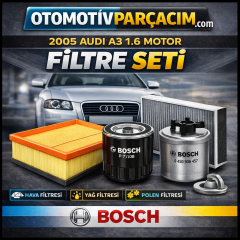 2005 AUDİ A3 1.6  (BGU MOTOR) PERİYODİK BAKIM SETİ  BOSCH MARKA 3'lü set  ( Hava, Yağ ve Polen Filtre Set )