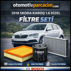 2018 SKODA KAROQ DİZEL 1.6  ( DDY MOTOR) PERİYODİK BAKIM SETİ ADET BOSCH MARKA ( HAVA, YAĞ VE POLEN )