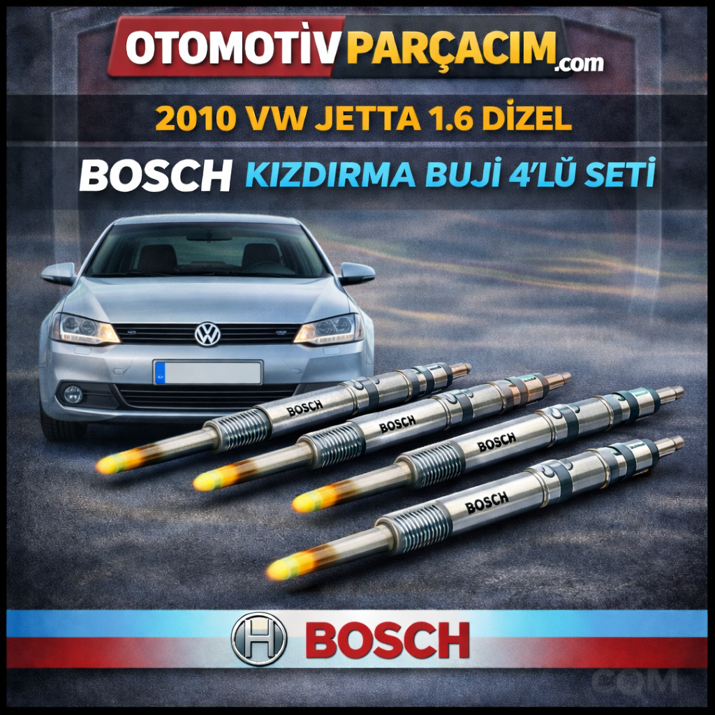 2010 VOLKSWAGEN JETTA 1.6 DİZEL ( CAYC MOTOR) BUJİ SETİ BOSCH MARKA (4 ADET)