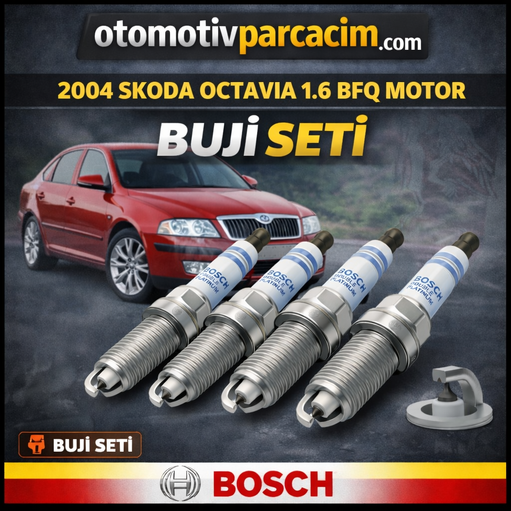 2004 SKODA OCTAVİA 1.6 (BFQ MOTOR) BUJİ TAKIMI BOSCH MARKA 4 LÜ SET