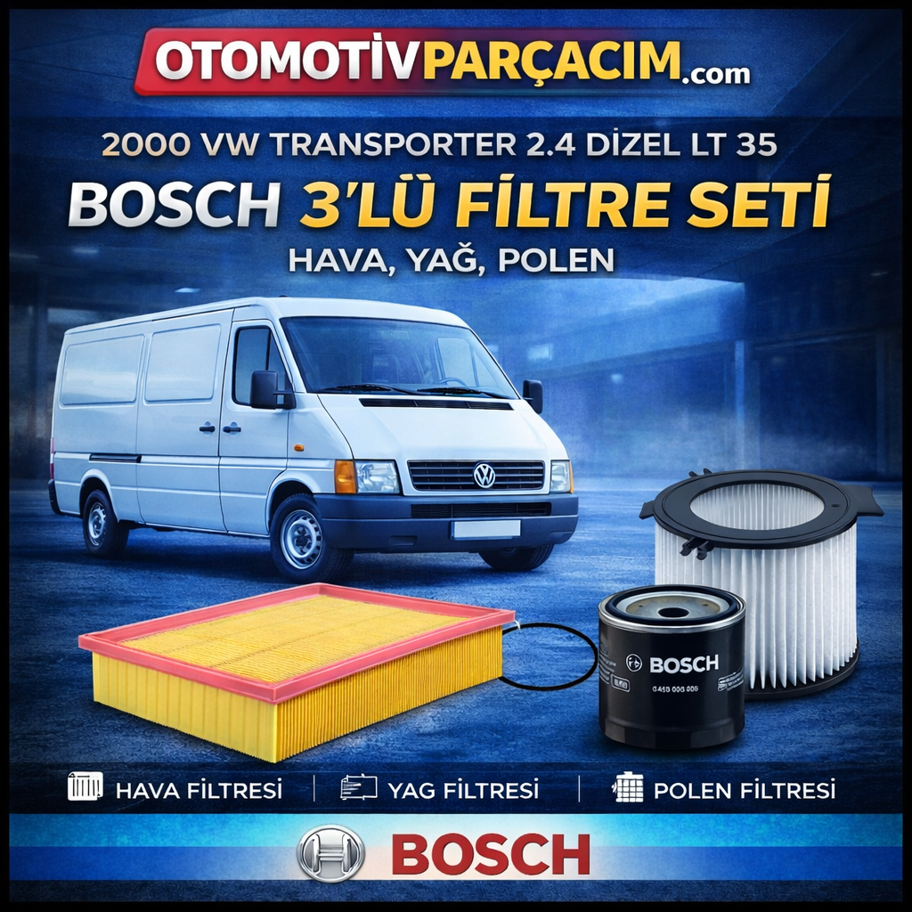 VOLKSWAGEN LT35 / LT28  2.4 DİZEL ( AJA MOTOR) PERİYODİK BAKIM SETİ BOSCH MARKA (YAĞ HAVA VE POLEN )