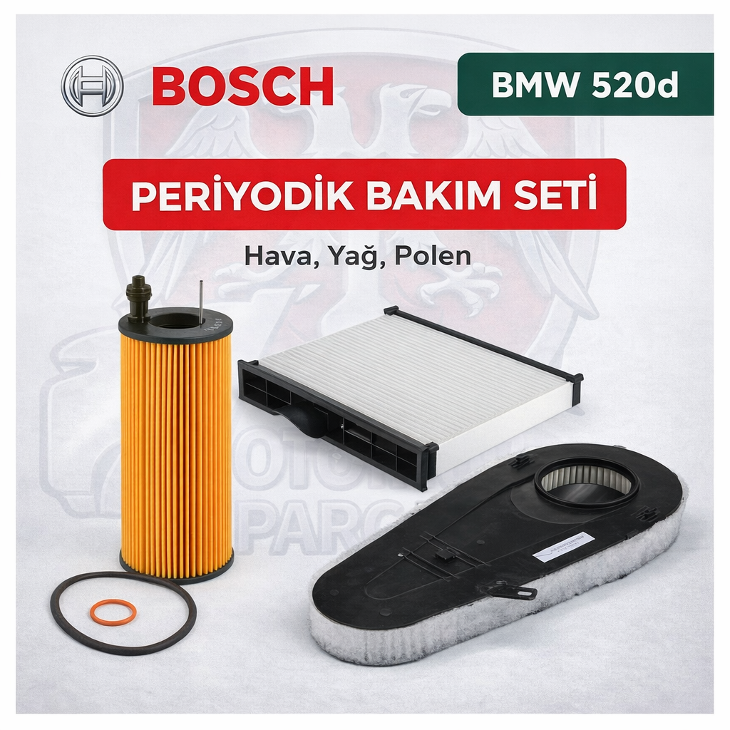 2012 BMW 520D Periyodik Bakım Seti BOSCH Marka ( Hava, Yağ, Polen) 3'lü set