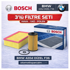 Bmw 420D Dizel F36 periyodik Bakım Seti Bosch Marka ( Hava, Yağ, Polen ) 3'lü set