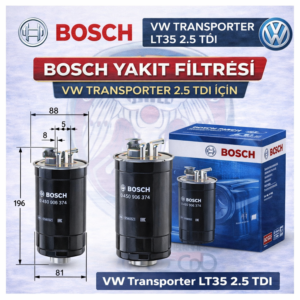 VW Transporter LT35 2.5 TDI DİZEL Yakıt Filtresi  Bosch Marka  ( ANJ Motor)