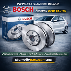 VW Polo 1.0 BlueMotion fren diski, Bosch ön disk takımı. Güçlü frenleme, sessiz sürüş . Ücretsiz Kargo