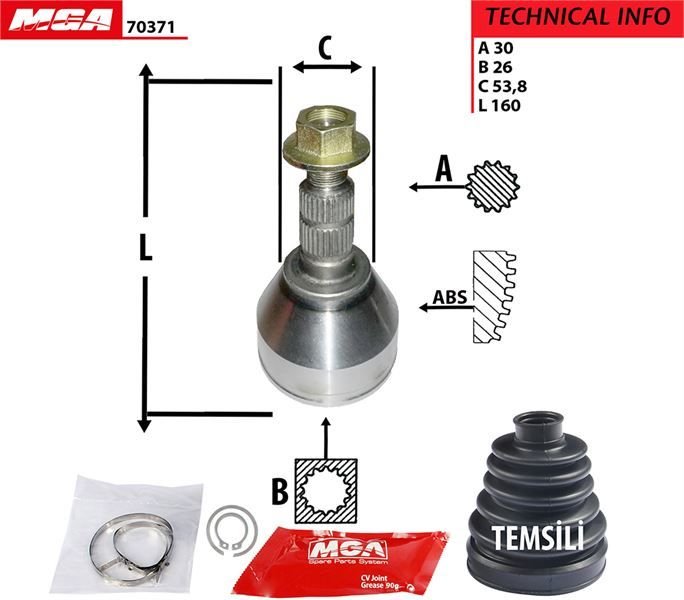 Opel İnsignia 1.6/2.0 Dizel Ön Dış Aks Kafası (GAU.1603275 , 374843)