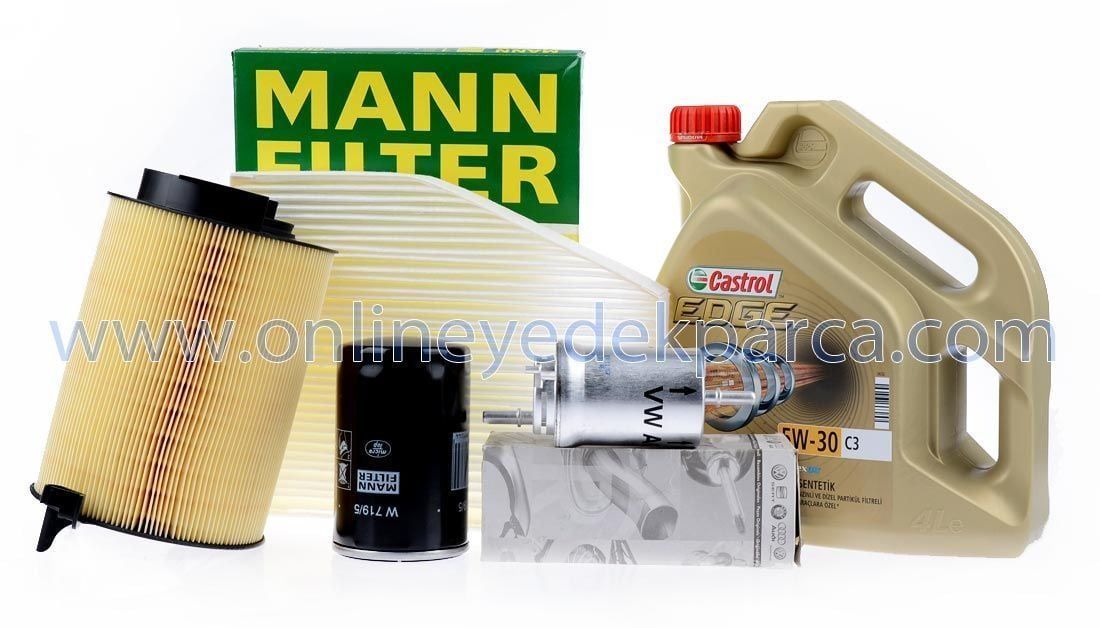 Volkswagen Jetta 2006 - 2010 Model Arası 1.6 Motor Periyodik Bakım Seti Motor Yağlı Mann / Castrol Marka