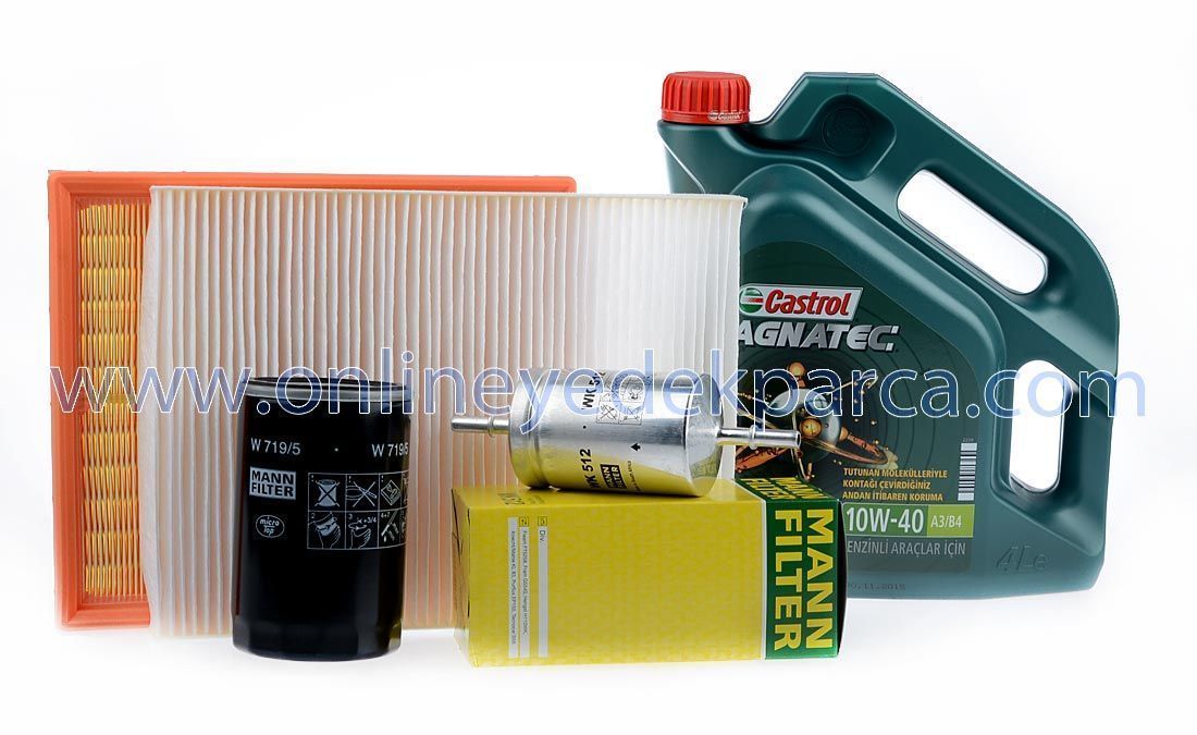 Volkswagen Passat 1.6 Benzinli Motor Filtre Bakım Seti Mann Marka Castrol Motor Yağlı