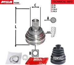 Volkswagen Passat 2005 - 2010 1.6 FSI BLF Dış Aks Kafası MGA marka