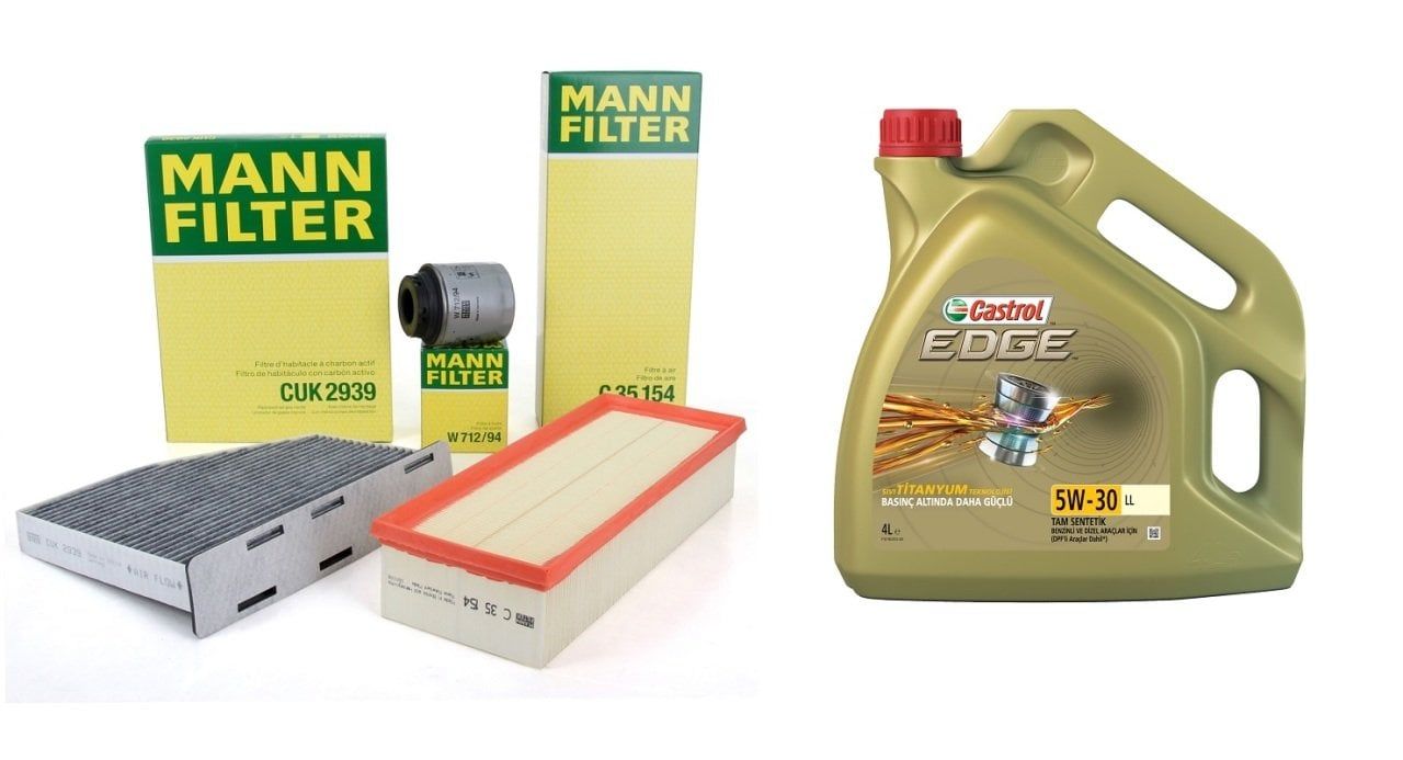 Volkswagen Golf 6 1.4 TSI 160 BG Periyodik Bakım Filtre Seti Mann Marka Castrol Motor Yağlı