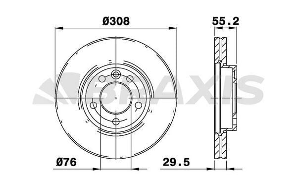 Volkswagen Transporter T7 2016 - 2020 Model Arası Ön Fren Disk Takımı BRAXIS Marka