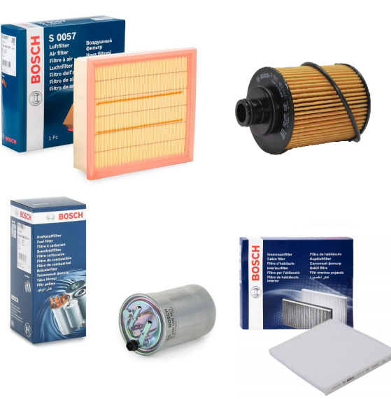 Opel Corsa D 1.3 Dizel (Z13DTJ) Euro 4 Motor Periyodik Bakım Filtre Seti (Yağ Filtresi Tırnaklı Tip) Bosch Marka 2010-2012