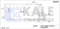 Opel Corsa C 1.7 Dizel (Y17DT) Klima Radyatörü 2003-2005 Kale Marka