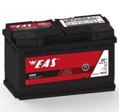 EAS 12V 80 AH AGM 3 YIL GARANTİLi OTOMOBİL VE HAFİF TİCARİ START-STOP AGM