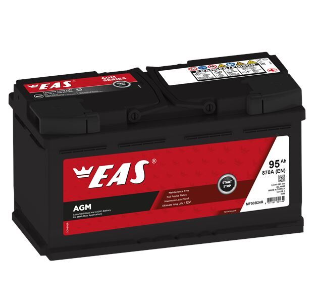 EAS 12V 95 AH AGM 3 YIL GARANTİLi OTOMOBİL VE HAFİF TİCARİ START-STOP AGM
