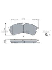 ÖN FREN BALATA CRAFTER 17=> ÇİFT TEKER / UZUN ŞASİ ÖN (UZUNLUK 177,5 mm)